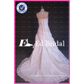 Real Sample Strapless Lace Appliqued Ruffle Taffeta Wedding Dresses For Fat Woman